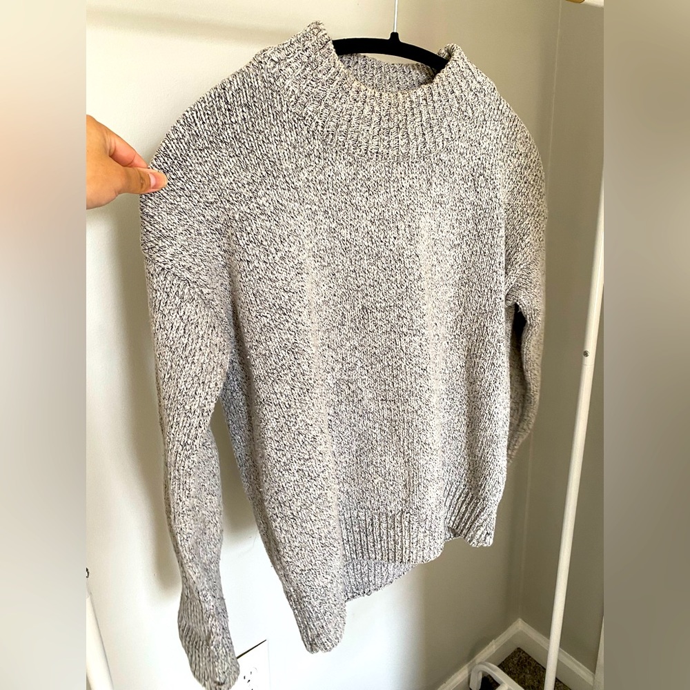 Grey and white sweater